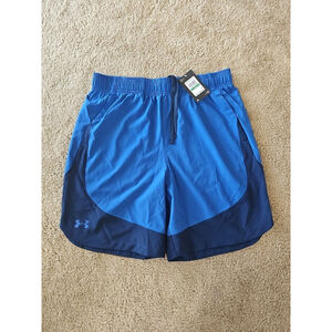 Under Armour Mens HIIT Woven Colorblock Shorts Blue Tech Large NEW